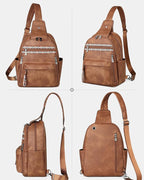 FADEON Large Sling Bag for Women, Leather Crossbody Purse Designer Anti Theft - Image 8