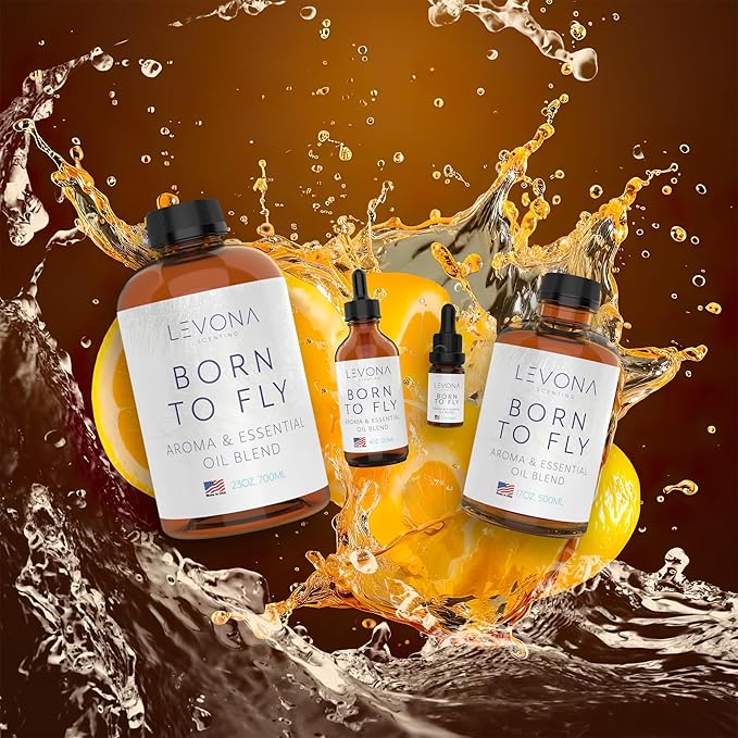 Levona Scent Essential Oil - Aroma for Home, Office, Hotel & Spa, Ideal for Humidifiers & Diffusers, Fragrance with Aldehydic Scent, Lemon, and Aqua Marine - 10ml / 0.33 fl oz, Born to Fly