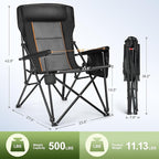 LET'S CAMP Oversized Camping Chairs 29.52" High Back Heavy Duty Lawn Chair - Image 2