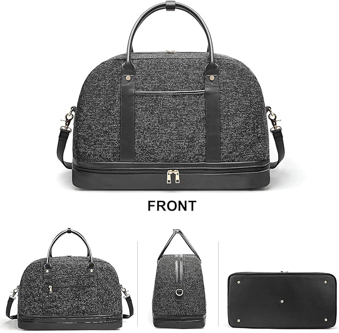 Weekender Bag for Women Canvas Overnight Bag Large Travel Tote Bag Carry on - Image 4