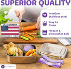 Everusely - Bento Box - Lavender, 37oz / 1.1 L - Stainless Steel Lunch Box - 3 - Image 6
