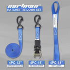 Cartman Ratchet Tie Down Straps 4PK 2, 000lb Max Break Strength - Image 2