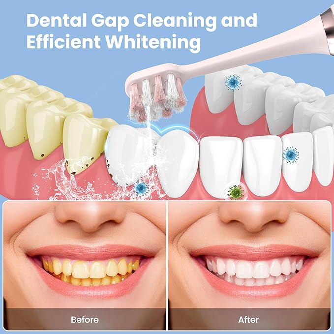 Portable Water flosser with Electric Toothbrush, 2 in 1 Teeth Cleaning Kit - Image 2