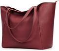 KALIDI Large Tote Bag Vegan Leather Casual Zipper Work Bag Weekender Hobo by KALIDI