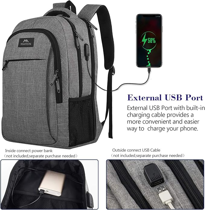 17 Inch Laptop Backpack, MATEIN TSA Large Backpack - Image 4