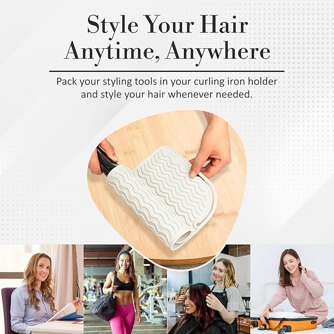 Large Heat Resistant Mat for Hair Tools – Silicone Hot Tool Mat for Flat Iron & Curling Iron – Vanity Accessories Heat Protector Pad – Hair Tool Organizer for Salon Station