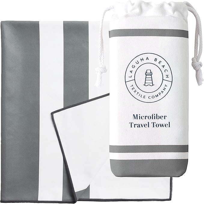 Gray Microfiber Beach Towel by Laguna Beach Textile Co by LagunaBeachTextileCompany