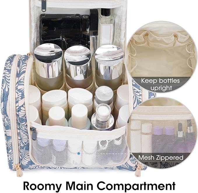 Narwey Hanging Toiletry Bag for Women Travel Makeup Bag Organizer Toiletries - Image 5