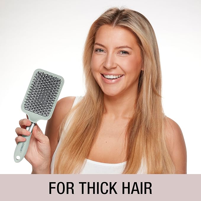 Conair Velvet Touch Paddle Cushion hair brush - Detangling hairbrush - curly or straight styles - men or women - detangler - features soft touch handle - Assorted Color
