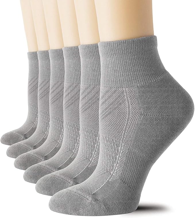 CS CELERSPORT 6 Pairs Women's Running Ankle Socks Athletic Sport Socks Cushioned by CSCELERSPORT