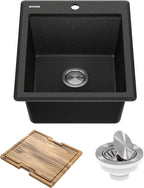 KRAUS Bellucci 18-inch Granite Workstation Drop In Top Mount Single Bowl by KRAUS