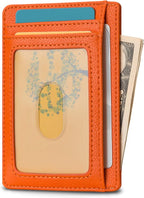 Buffway Slim Minimalist Front Pocket RFID Blocking Leather Wallets - Image 2
