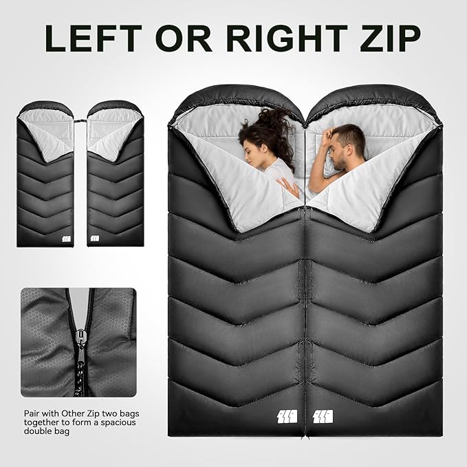 Sleeping Bags for Adults Cold Weather, Waterproof, Lightweight Camping Sleeping - Image 2