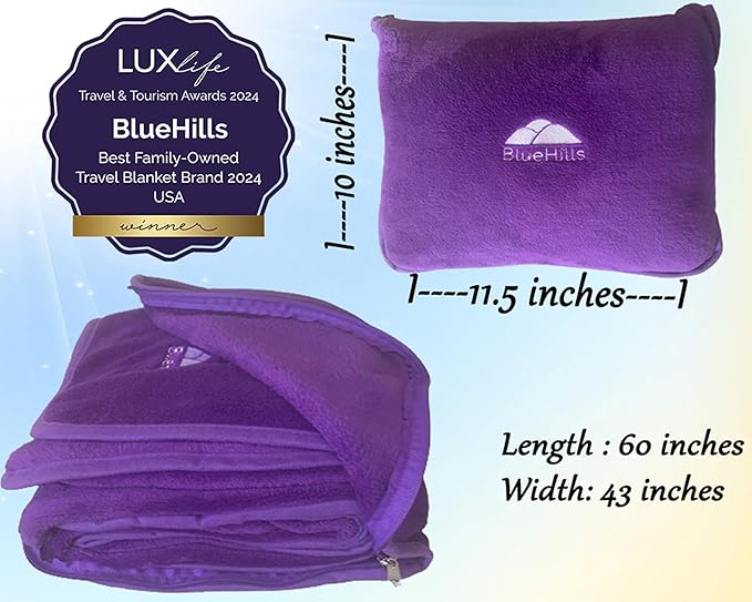 BlueHills Travel Blanket Pillow Premium Soft Plush - Image 3