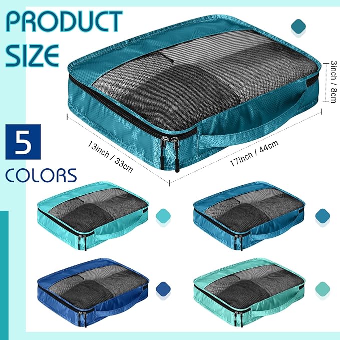 5 Pcs Packing Cubes for Suitcase Large Travel Cubes Carry on Luggage Organizer - Image 2