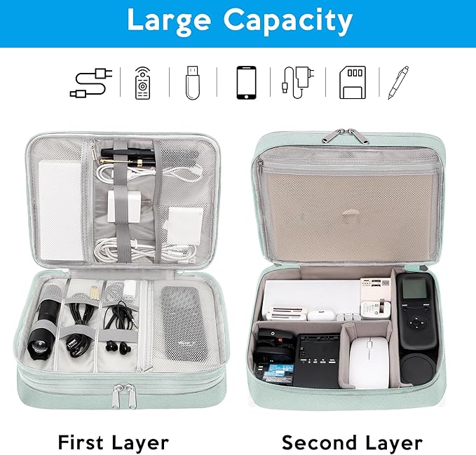 Electronic Organizer Travel Case, Travel Cord Organizer Case Portable - Image 7