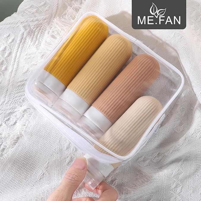 ME.FAN Travel Bottles for Toiletries, TSA Approved 3oz Silicone Journey Size - Image 2