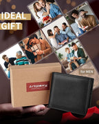 Mens Wallet Genuine Leather Bifold RFID Blocking Wallet - Image 6