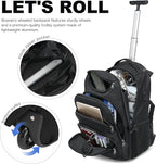 Boavan Rolling Backpack, 17 inch Water Resistant Wheeled Backpack, Carry on - Image 6