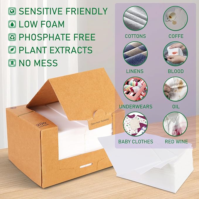 Freelivity Laundry Detergent Sheets, 200 Sheets Fresh Linen Scent - Image 2