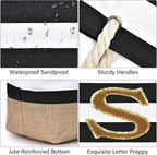 Becokan Beach Bag Initial Beach Tote - Image 2