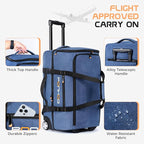 Rolling Duffle Bag with Wheels, Large Travel Duffel Bag with Shoe Compartment - Image 6