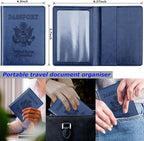 Herain Black & Dark Blue Passport Holder - Image 2