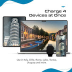 Ceptics Chile, Italy Travel Plug Adapter Set, Chile plug adapter USB-USB-C 20W - Image 8