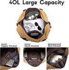 SUNNY BIRD Duffel with Utility Pouch, 40L Weekender Overnight Bag with Shoe - Image 6