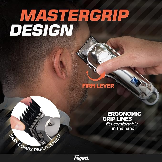 Fagaci Professional Hair Clippers and Trimmer Set - Cordless, 440C Blades