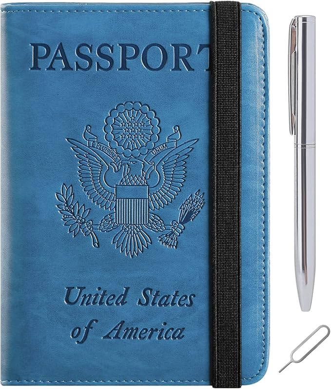 Passport Holder Cover Wallet Travel Essentials RFID Blocking Leather Card Case by PASCACOO