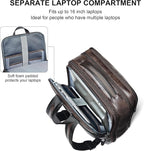 Vegan Leather Laptop Backpack for Women&Men, 16 Inch Expandable Backpack - Image 7