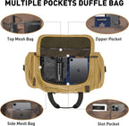 50L Duffle Bag for Men, Nomad Waxed Canvas Travel Duffel Bag Vintage Genuine - Image 4