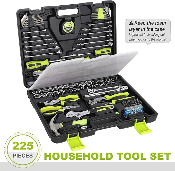 FASTPRO 225-Piece Household Tool Set, SAE & Metric Mechanics Hand Tool Set - Image 7