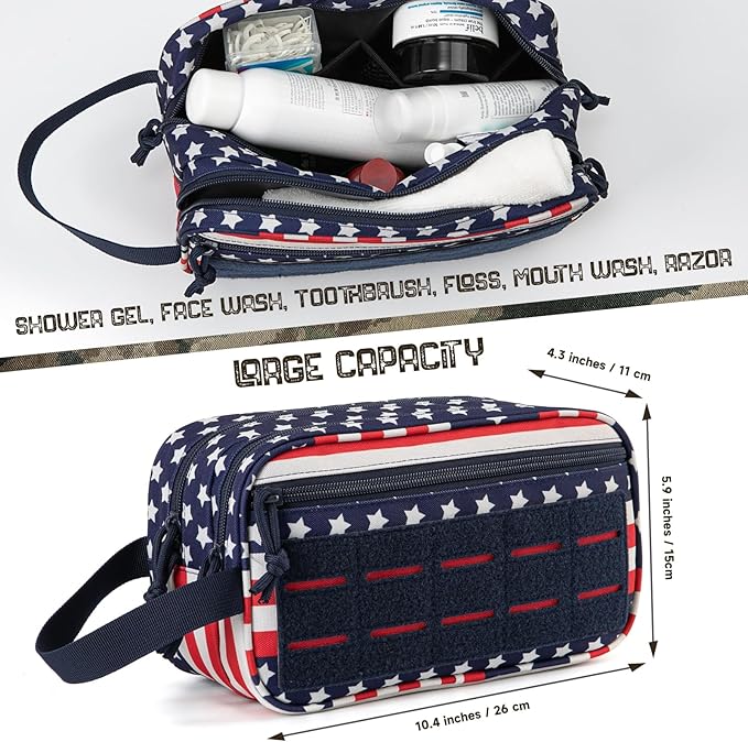 QT&QY Tactical Toiletry Bag For Men Hygiene Bag EDC Military Tool Molle Pouches - Image 2
