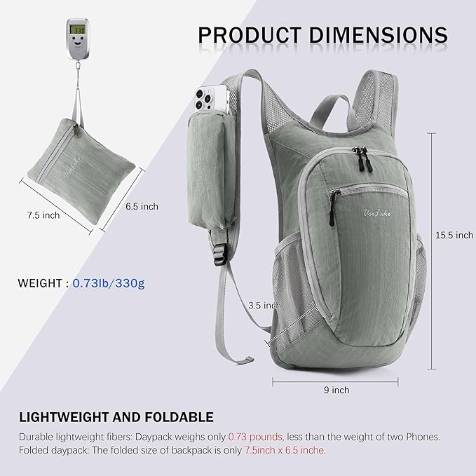 10L Small Hiking Backpack Travel Daypack Lightweight Packable Back Pack - Image 6