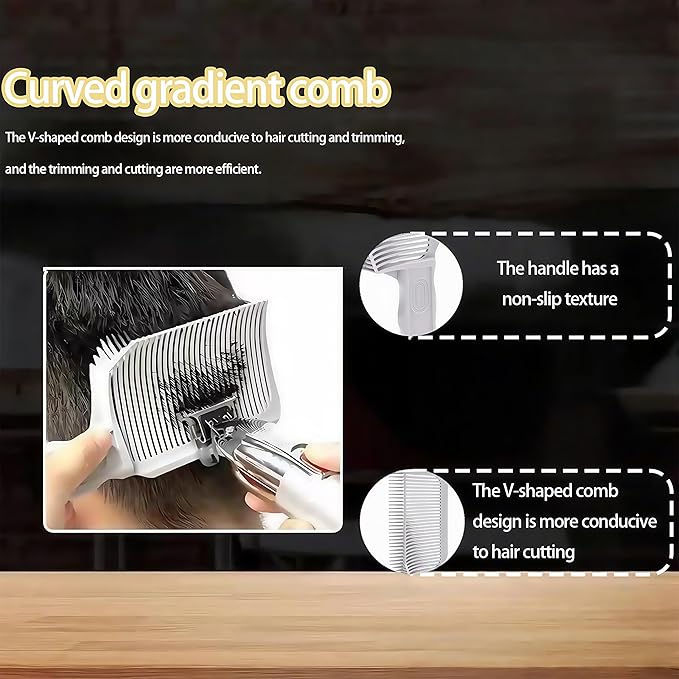Fading Comb, Professional Hair Cutting Tools, 6 Piece Set, Self Haircut Kit for Men Hair Combs Fade Comb, for Precise Hair Styling and Easy Grooming