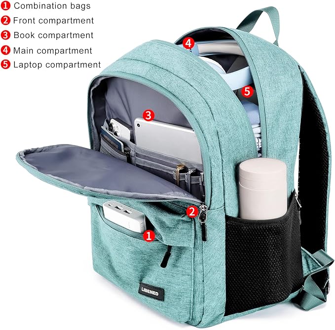 School Backpack for Teen Girls and Boys, Bookbag for College - Image 2