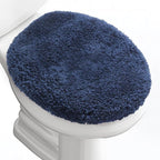 Microfiber Elongated Toilet Seat Cover 19.5"x 15" Machine Washable Solid Toilet by Baahrnom