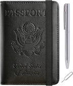 Passport Holder Cover Wallet Travel Essentials RFID Blocking Leather Card Case by PASCACOO