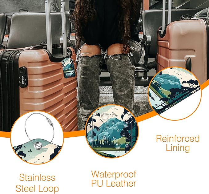 Mesmerizing Mountain Lake Scenery Luggage Tag - Image 5