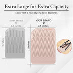 Vanity Accessories Heat Resistant Mat – Silicone Flat Iron & Curling Iron Holder, Non-Slip Vanity Mat & Hot Tool Mat for Home, Salon, or Travel Use