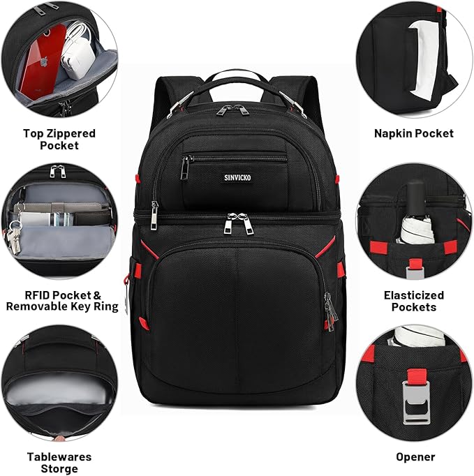 Insulated Cooler Backpack, Double Deck Leakproof Cooler Bag, Insulated Backpack - Image 2