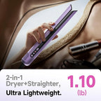 JELLYFISH Air Gap Dryer, Blow Dryer Brush Alternative for Long Hair, Clamp-Free Blowout Styler, Hair Dryer Brush–Inspired Design, Gentle Blow Dry,Air Styling for Healthy Smooth Blowouts,Types 1A–2A