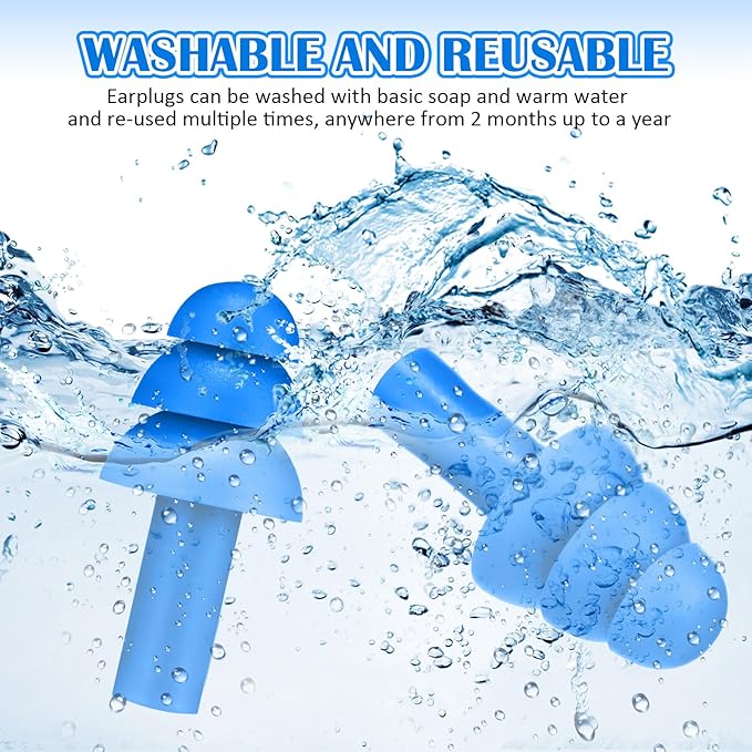 TrelaCo 100 Pairs Ear Plugs Bulk, NRR 29dB Reusable Silicone Ear Plugs - Image 4