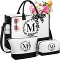 Personalized Christmas Gifts for Women, Initial Canvas Tote Bag & Makeup Bag by Unknown