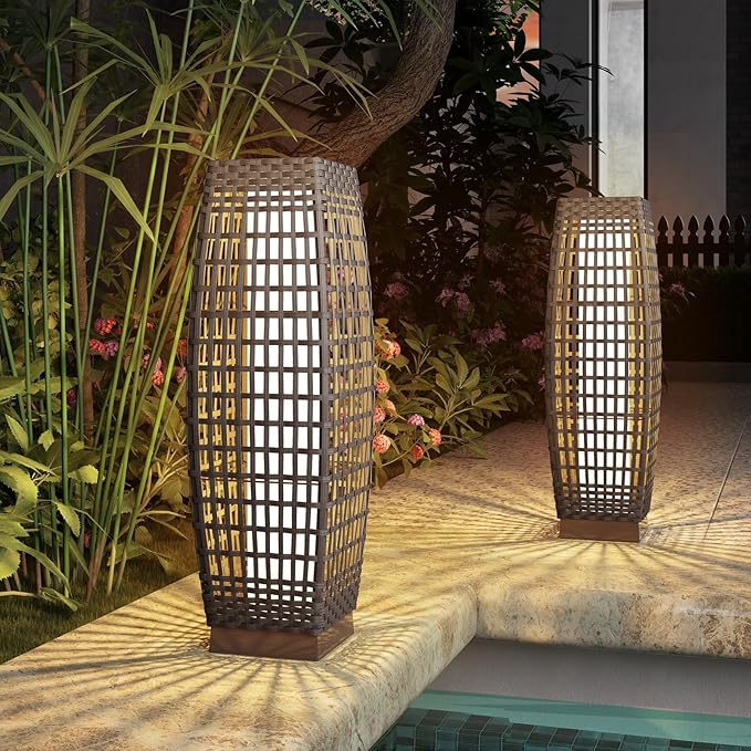 Grand patio 2-Piece Outdoor Floor Lamp Solar Powered Lantern Water-Resistant - Image 8