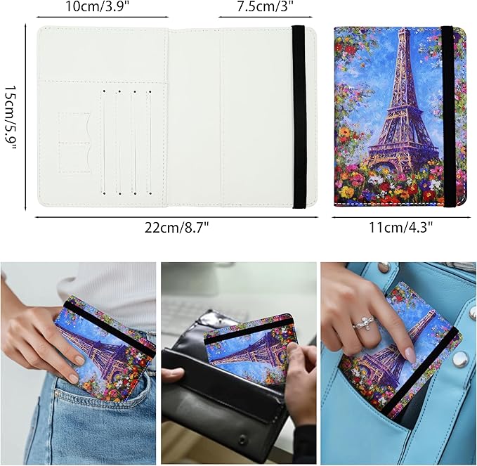 Passport Holder for Women and Men PU Leather Passport Cover for Travel - Image 4
