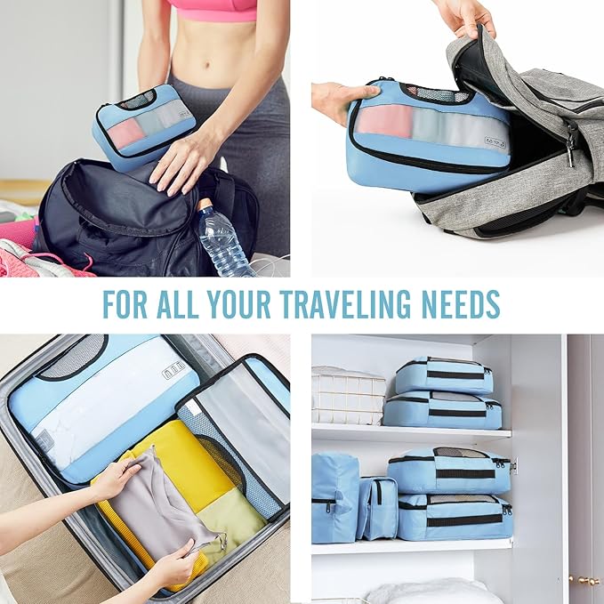 Veken 8 Set Packing Cubes for Travel Essentials, Suitcase Organizer Bags in 4 - Image 7