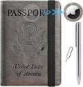 Airtag Passport Holder Cover Wallet Travel Essentials RFID Blocking Leather by PASCACOO